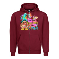 Burgundy i just want stay home and craft Zipper Hoodie - NancyCooperArtShop