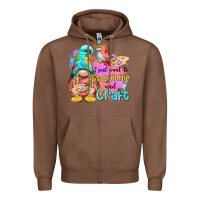 Chestnut i just want stay home and craft Zipper Hoodie - NancyCooperArtShop