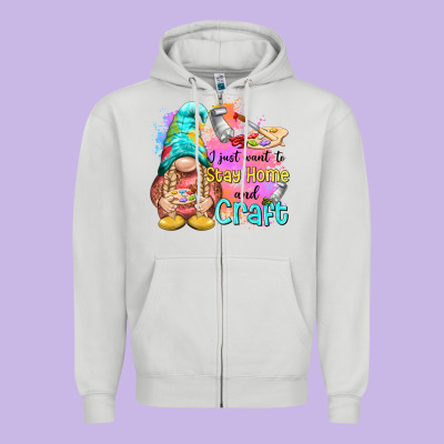 I Just Want Stay Home And Craft Zipper Hoodie Designed By Nancycooperartshop