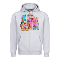 Heather Grey i just want stay home and craft Zipper Hoodie - NancyCooperArtShop