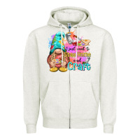 Oatmeal Heather i just want stay home and craft Zipper Hoodie - NancyCooperArtShop