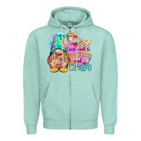 Seafoam i just want stay home and craft Zipper Hoodie - NancyCooperArtShop