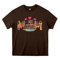 Chocolate Brown mom bear with sunflowers Heavy Core Tee - RanaPortraitStore