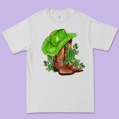 Green  Cowgirl And Roses Premium Tee Designed By Adodesignshop