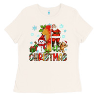 Bone 1st christmas santa and snowman Ladies Tee - Zillion Design Studio