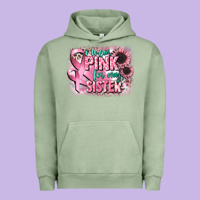 I Wear Pink For My Sister Urban Hoodie Designed By Cowgirlartshop
