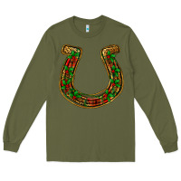 Army Green Christmas Horseshoe Long Sleeve Tee - Jasminsmagicworld