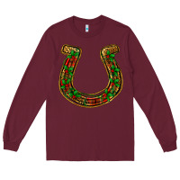 Burgundy Christmas Horseshoe Long Sleeve Tee - Jasminsmagicworld