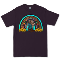 Plum western cowboy boots sunflowers rainbow Premium Tee - RanaPortraitStore