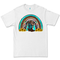 White western cowboy boots sunflowers rainbow Premium Tee - RanaPortraitStore