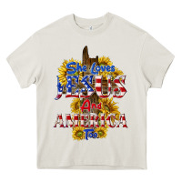 Cream she loves jesus Heavy Core Tee - texasbilliewilder