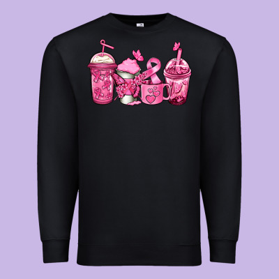 Breast Cancer Coffee Premium Sweatshirt Designed By Jasminsmagicworld