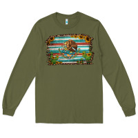 Army Green cactus turquoise serape leopard mexican flag Long Sleeve Tee - Jasminsmagicworld