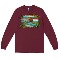 Burgundy cactus turquoise serape leopard mexican flag Long Sleeve Tee - Jasminsmagicworld