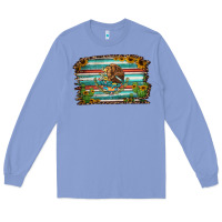 Colony Blue cactus turquoise serape leopard mexican flag Long Sleeve Tee - Jasminsmagicworld