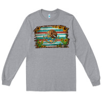 Heather Grey cactus turquoise serape leopard mexican flag Long Sleeve Tee - Jasminsmagicworld