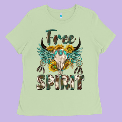 Western Boho Free Spirit Ladies Tee Designed By Texasbilliewilder