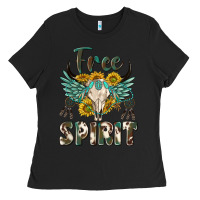 Black western boho free spirit Ladies Tee - texasbilliewilder