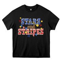 Black stars and striper billie wilder Heavy Core Tee - texasbilliewilder