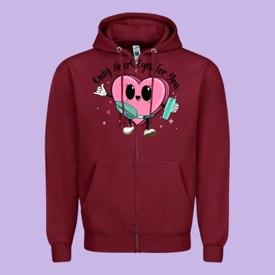 Only Heart Eyes For You Zipper Hoodie Designed By Maliassmallbusiness