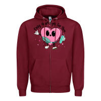 Burgundy only heart eyes for you Zipper Hoodie - MaliasSmallBusiness