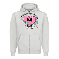 Dove Grey only heart eyes for you Zipper Hoodie - MaliasSmallBusiness