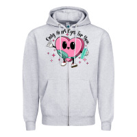 Heather Grey only heart eyes for you Zipper Hoodie - MaliasSmallBusiness