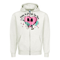 Oatmeal Heather only heart eyes for you Zipper Hoodie - MaliasSmallBusiness