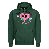 Sports Green only heart eyes for you Zipper Hoodie - MaliasSmallBusiness