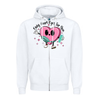 White only heart eyes for you Zipper Hoodie - MaliasSmallBusiness