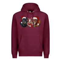 Burgundy christmas heifers Premium Hoodie - RanaPortraitStore