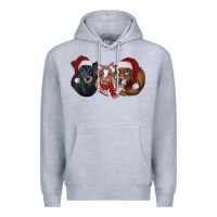 Heather Grey christmas heifers Premium Hoodie - RanaPortraitStore