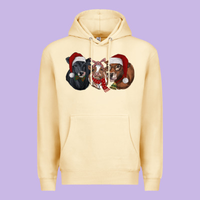 Christmas Heifers Premium Hoodie Designed By Ranaportraitstore