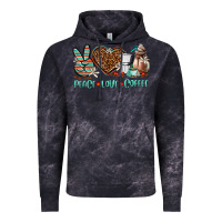 Cloud Black peace love coffee Vintage Hoodie - AdoDesignShop