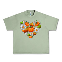 Oil Green pumpkin and daisies Urban Heavy Tee - AdoDesignShop