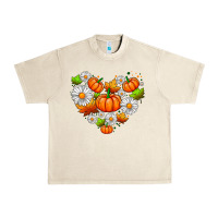 Sandshell pumpkin and daisies Urban Heavy Tee - AdoDesignShop