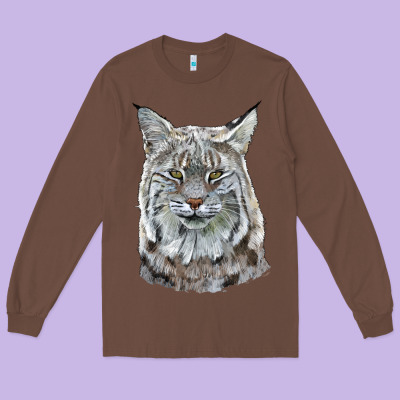 Bobcat Head Long Sleeve Tee Designed By Lillyallendesigns