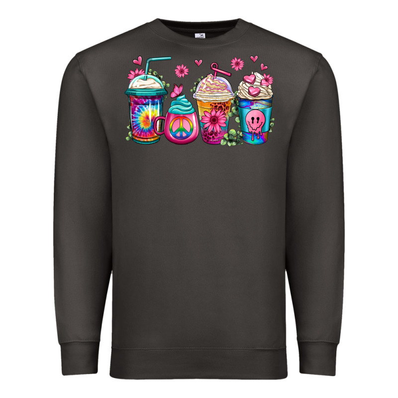 Tie Dye Hippie Coffee Cups Premium Sweatshirt by Jasminsmagicworld | Teevron