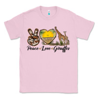 Bubblegum Pink Peace Love Giraffes Classic Tee - LillyAllenDesigns