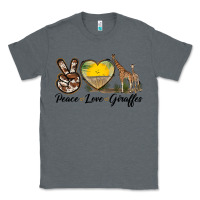 Charcoal Heather Peace Love Giraffes Classic Tee - LillyAllenDesigns