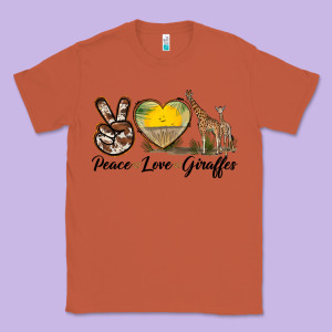 Peace Love Giraffes Classic Tee Designed By Lillyallendesigns