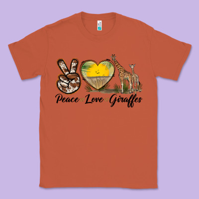 Peace Love Giraffes Classic Tee Designed By Lillyallendesigns