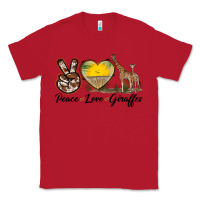 Red Peace Love Giraffes Classic Tee - LillyAllenDesigns