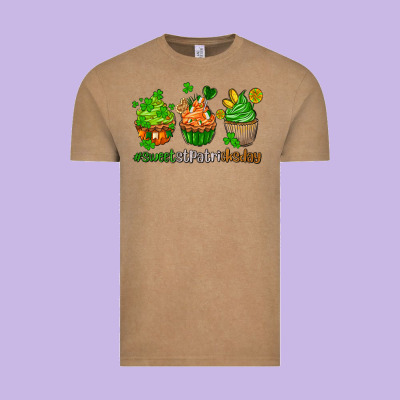 Sweet St Patricks Day Cupcake Vintage Tee Designed By Adodesignshop