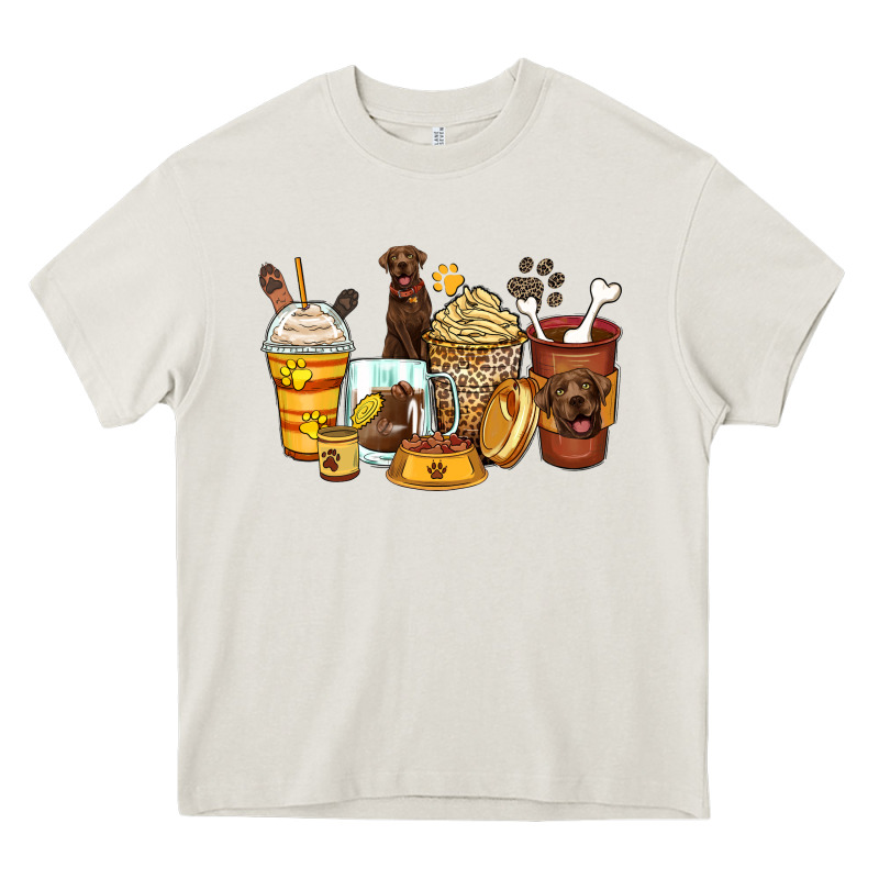 Labrador Retriever Coffee Cups Heavy Core Tee by Zillion Design Studio | Teevron
