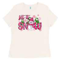 Bone pink christmas let it snow Ladies Tee - Zillion Design Studio