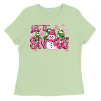 Matcha pink christmas let it snow Ladies Tee - Zillion Design Studio