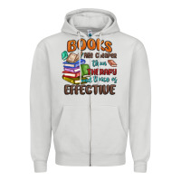 Dove Grey books are cheaper than therapy Zipper Hoodie - MaliasSmallBusiness