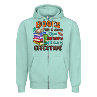 Seafoam books are cheaper than therapy Zipper Hoodie - MaliasSmallBusiness