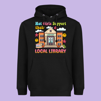 Hot Girls Support Their Local Library Heavyweight Hoodie Designed By Artiststas